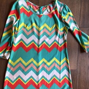 Multicolor Chevron Dress